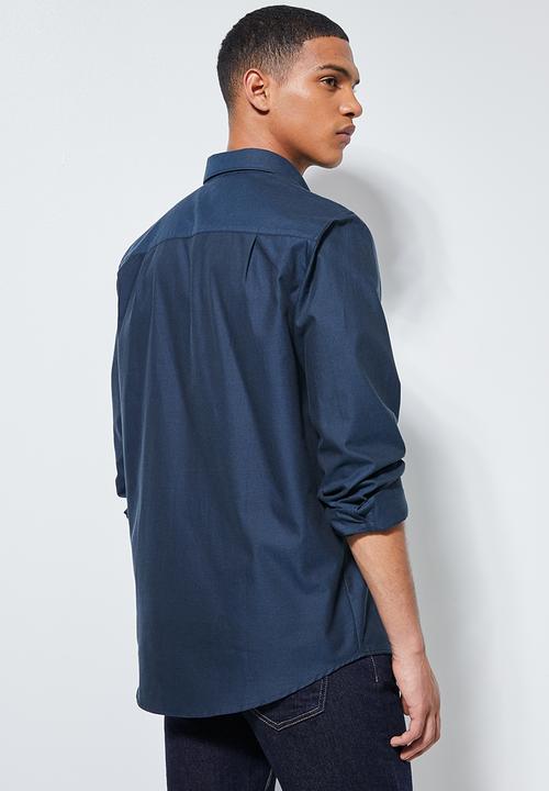 Superbalist - Barber regular fit long sleeve oxford shirt - navy