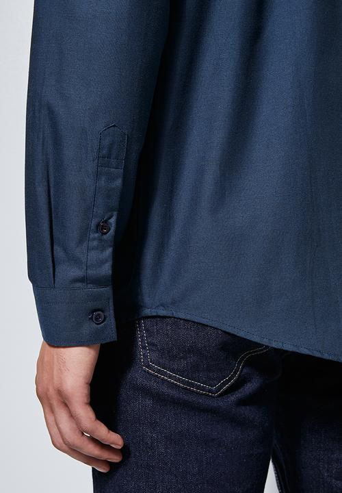 Superbalist - Barber regular fit long sleeve oxford shirt - navy