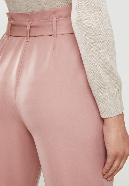 edit - Paperbag tapered pants - pink