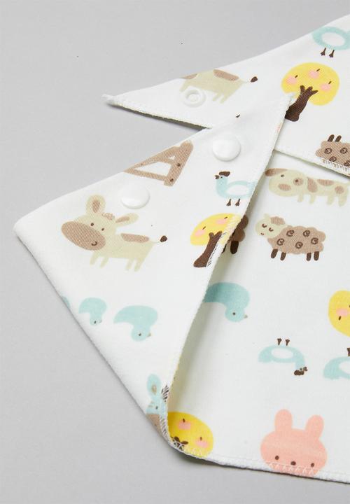 Pop Candy - 2 Pack barnyard bibs - white