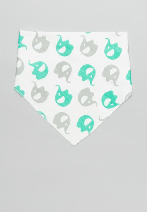 Pop Candy - 2 Pack printed bibs - white & green
