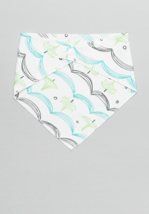 Pop Candy - 2 Pack printed bibs - white & green