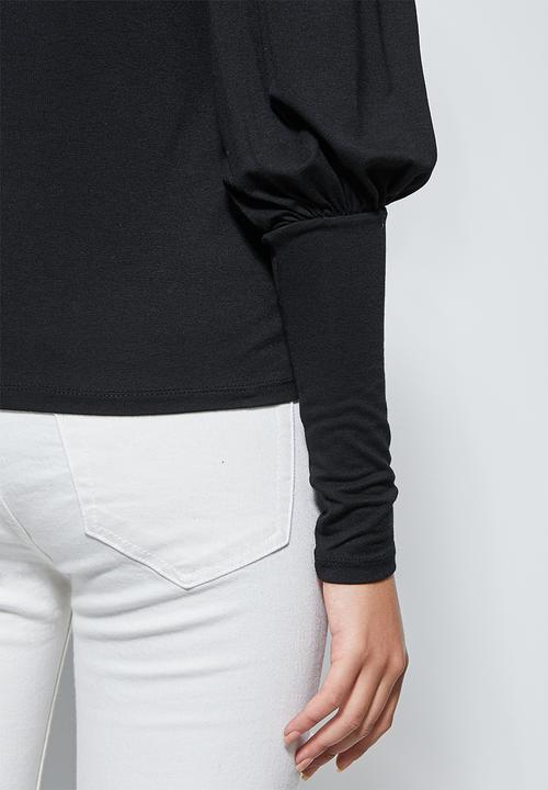 Superbalist - Pull sleeve top with cuff - black