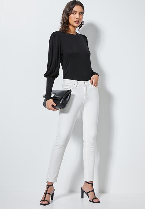 Superbalist - Pull sleeve top with cuff - black