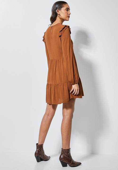 Superbalist - Short babydoll dress - rust 