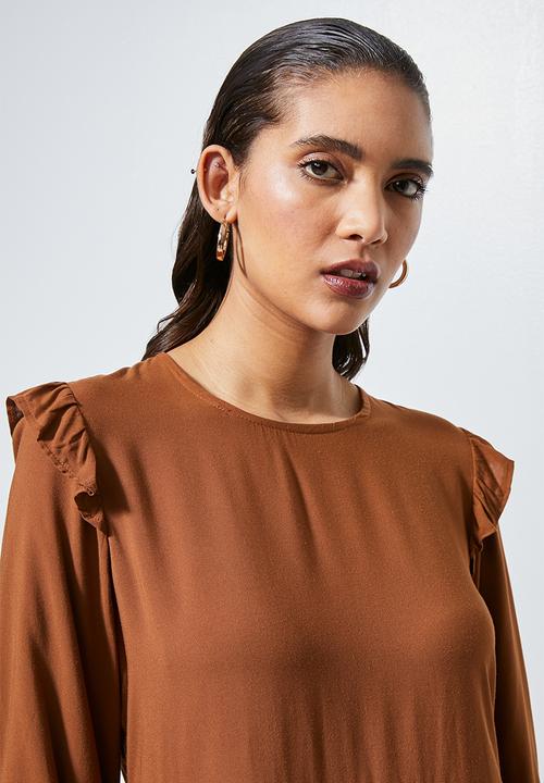 Superbalist - Short babydoll dress - rust 