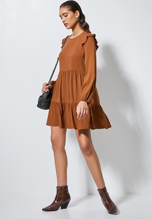 Superbalist - Short babydoll dress - rust 