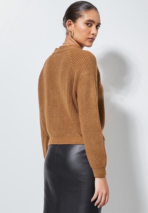 Superbalist - Knit crop cardigan - rust