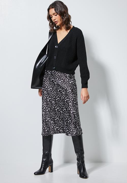 Superbalist - Knit crop cardigan - black
