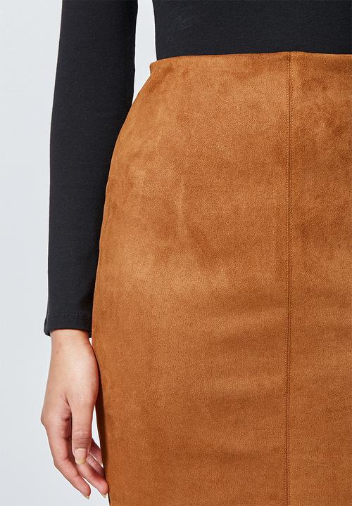 Superbalist - Suede pencil skirt - rust 