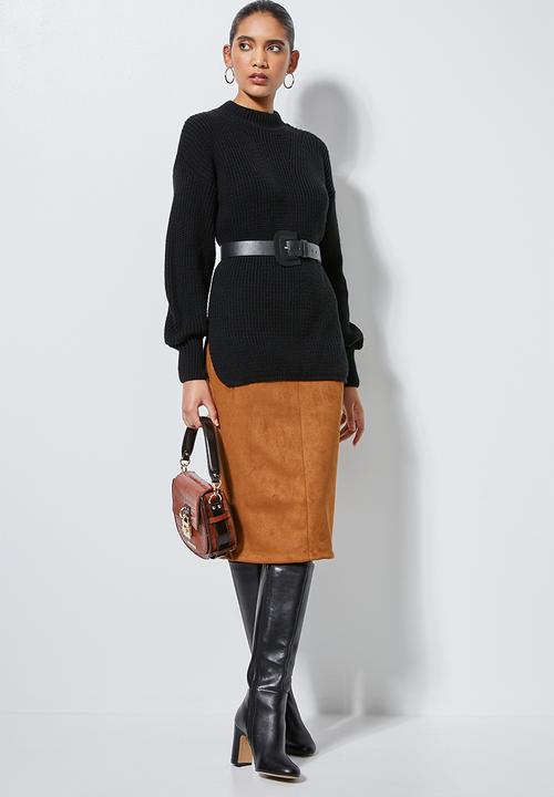 Superbalist - Suede pencil skirt - rust 