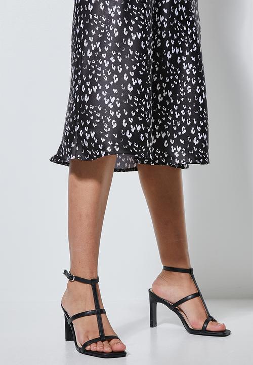 Superbalist - Bias midi slip skirt - black & white 