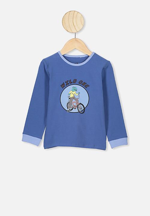 Cotton On - Orlando long sleeve pj set - blue
