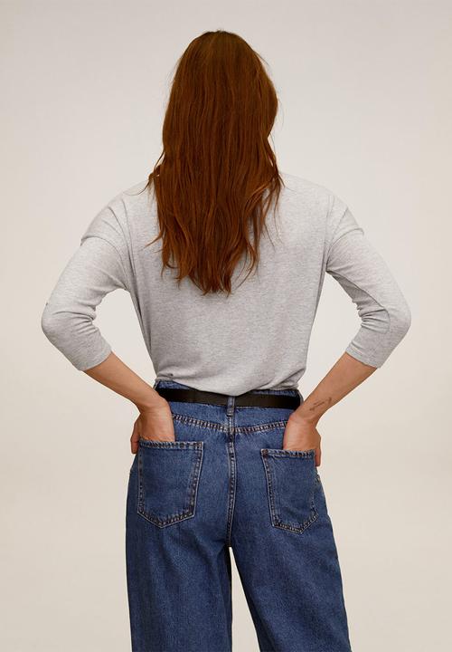 MANGO - T-shirt piki - grey