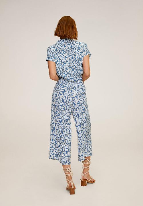 MANGO - Life trousers - blue & white