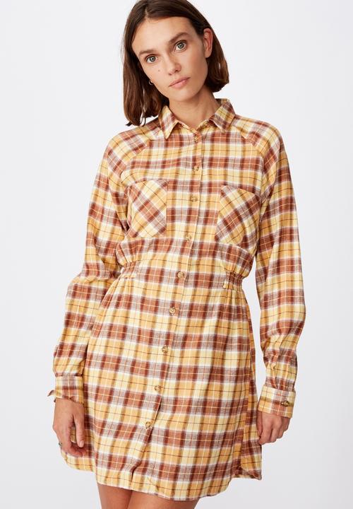 Cotton On - Woven check shirt dress - alexa check bamboo