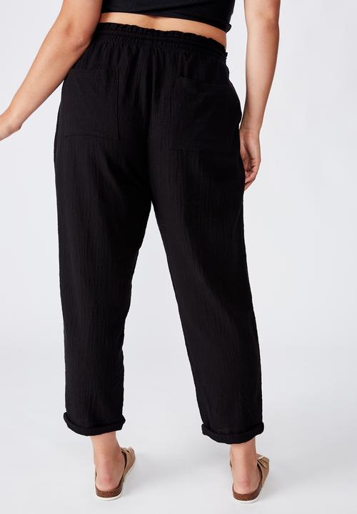 Cotton On - Curve beach resort pant - black