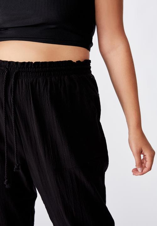 Cotton On - Curve beach resort pant - black