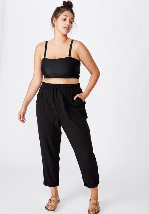 Cotton On - Curve beach resort pant - black