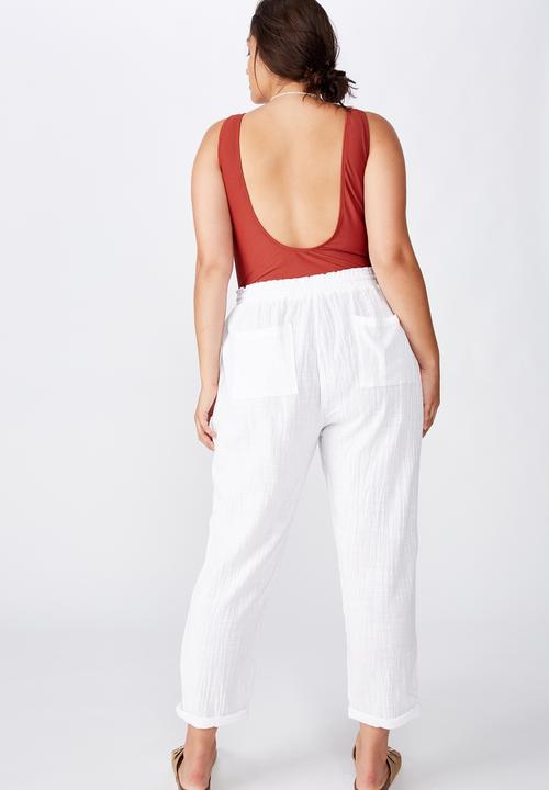 Cotton On - Curve beach resort pant - white