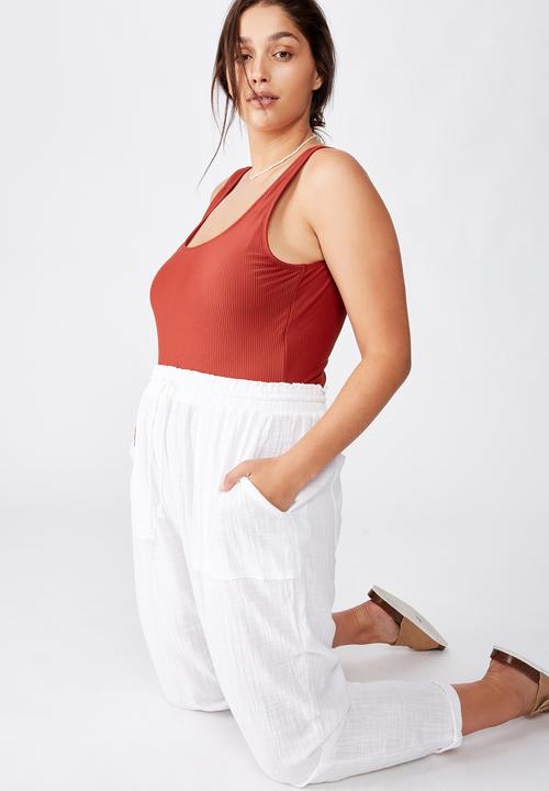 Cotton On - Curve beach resort pant - white