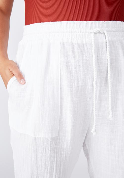 Cotton On - Curve beach resort pant - white