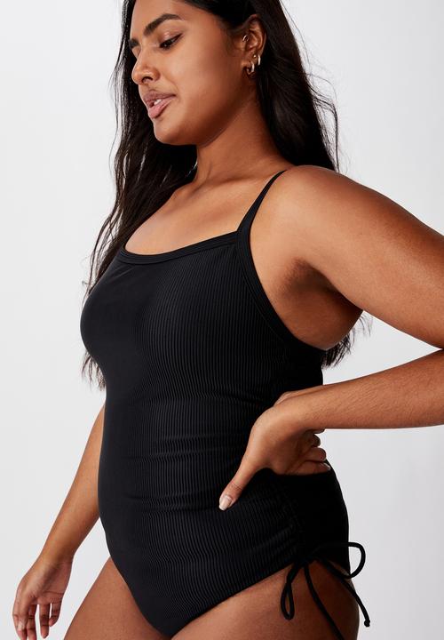 Cotton On - Curve straight neck gathered one piece full - black