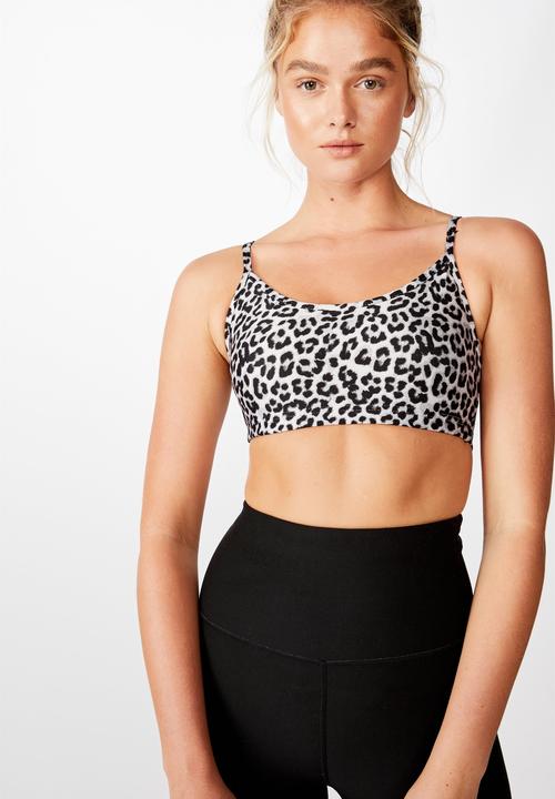Cotton On - Workout yoga crop - winter leopard