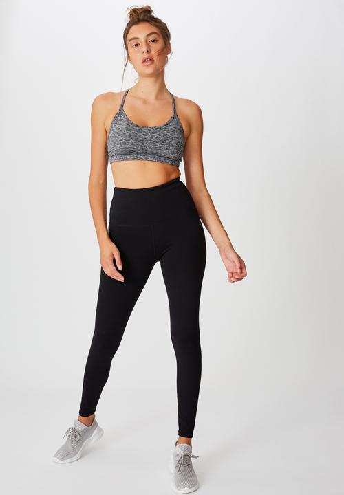 Cotton On - Workout yoga crop - salt & pepper