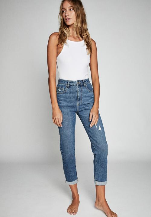 Cotton On - Stretch mom jean - bronte blue