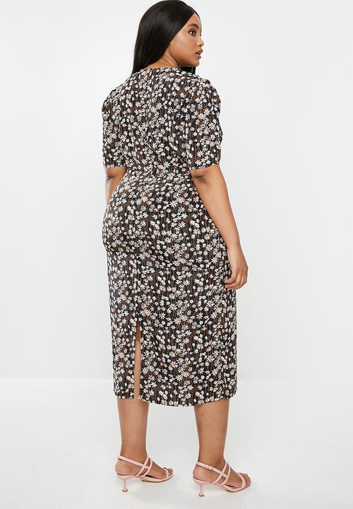 Glamorous - Plus daisy midi tea dress - multi
