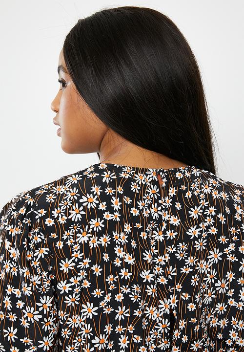 Glamorous - Plus daisy midi tea dress - multi