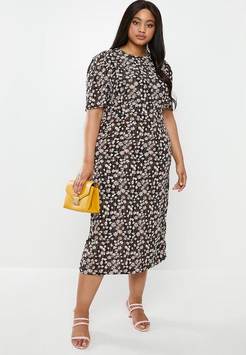 Glamorous - Plus daisy midi tea dress - multi