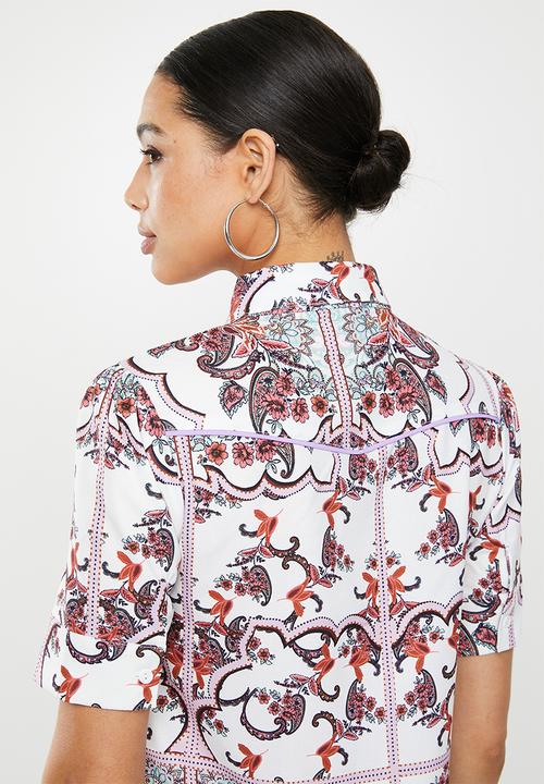 Glamorous - Puff sleeve paisley tunic - multi 