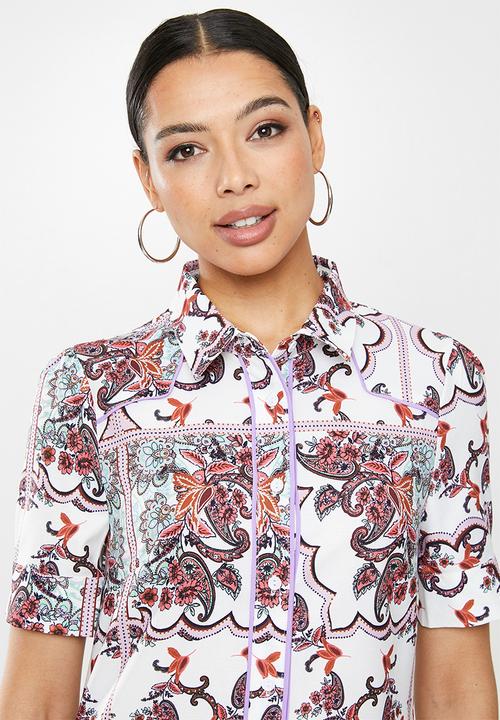 Glamorous - Puff sleeve paisley tunic - multi 