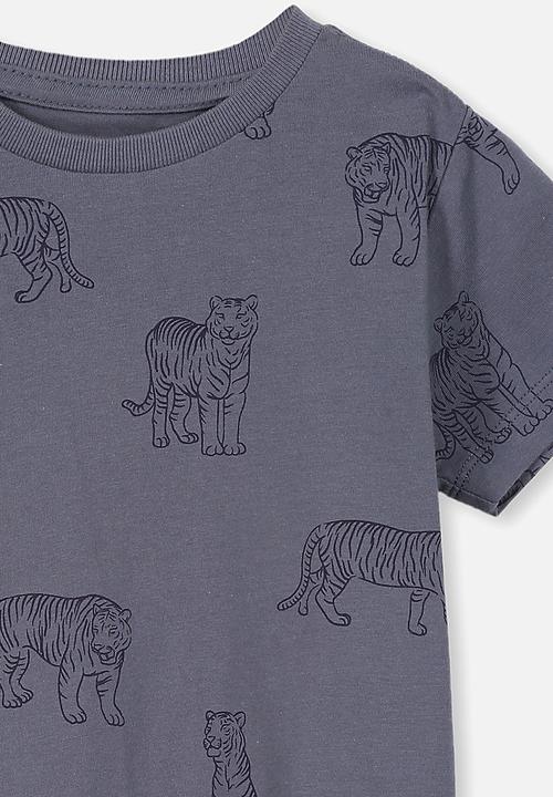 Cotton On - Max short sleeve tee - vintage navy tigers