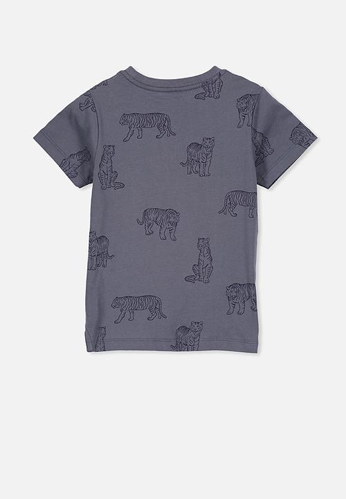 Cotton On - Max short sleeve tee - vintage navy tigers