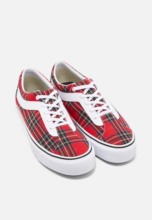 Vans - Bold ni - (plaid) red & true white