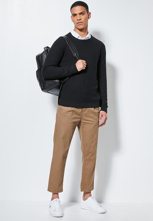 Superbalist - Chevron regular fit textured knit - black