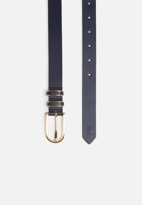 POLO - Grace leather belt - navy