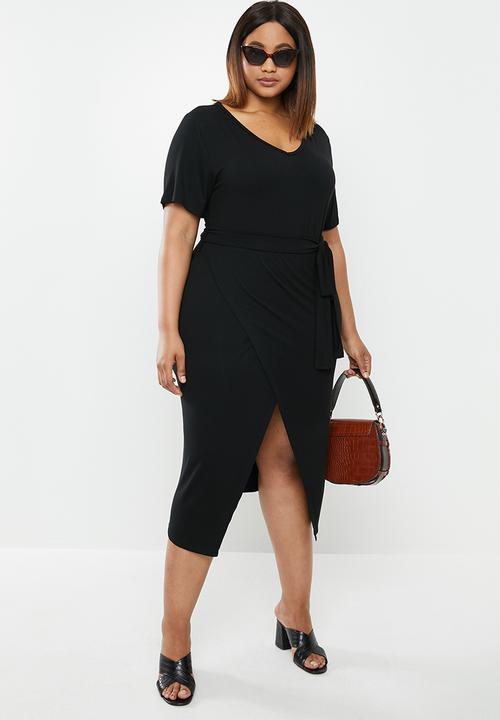 edit Plus - Easy wrap dress - black