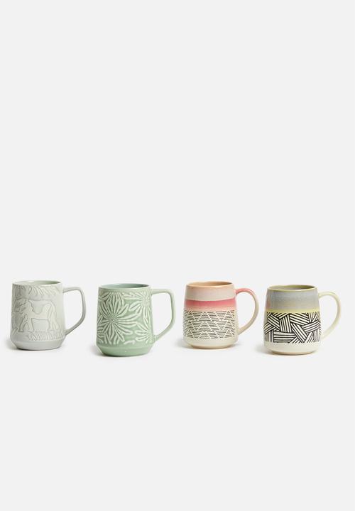 Sixth Floor - Eclectic mug set of 4 - multi
