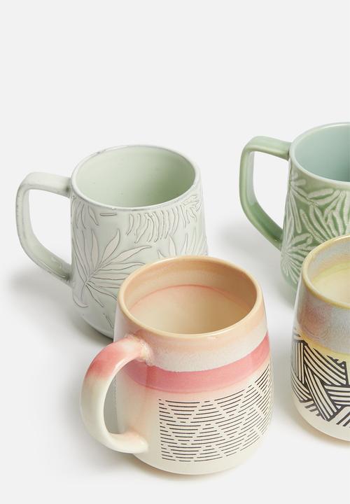 Sixth Floor - Eclectic mug set of 4 - multi