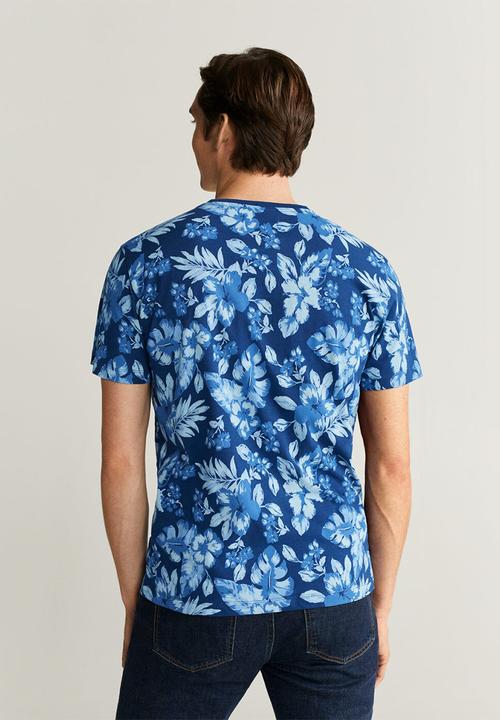 MANGO - Flower T-shirt - blue
