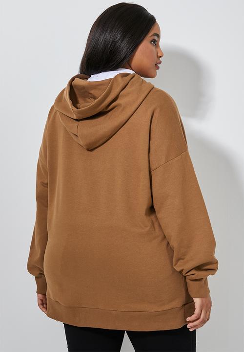 Superbalist - Longline hoodie - brown