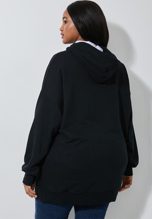 Superbalist - Longline hoodie - black
