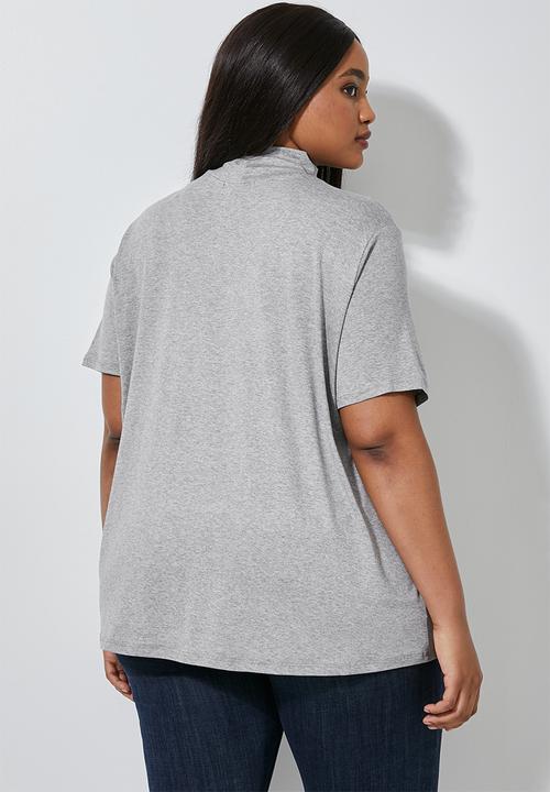 Superbalist - 2 pack funnel neck swing tees - grey & white 