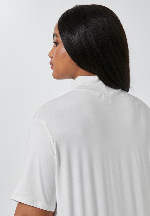 Superbalist - 2 pack funnel neck swing tees - grey & white 