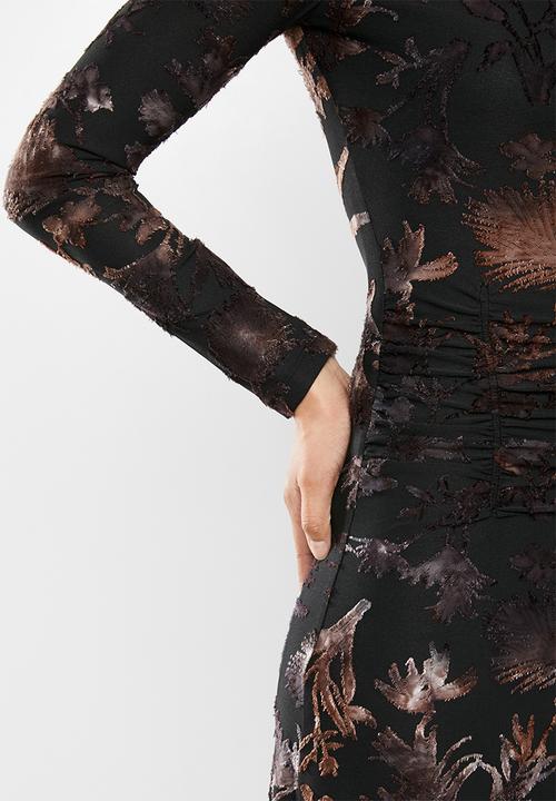 MILLA - Jaquard knit dress - black 