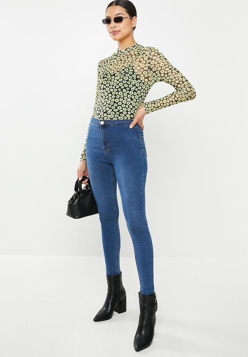 Glamorous - Nell super high waisted jean - mid stonewash